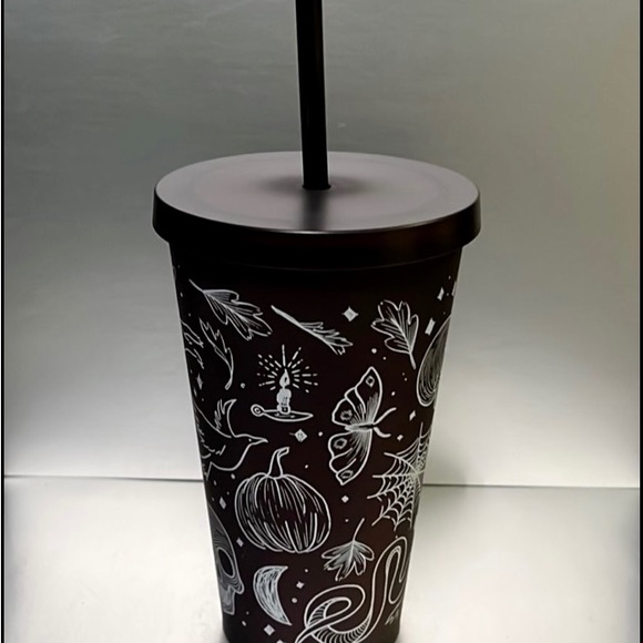 Starbucks Skull tattoo 2019 grande tumbler VHTF Rare skull spiderwebs raven bnnu